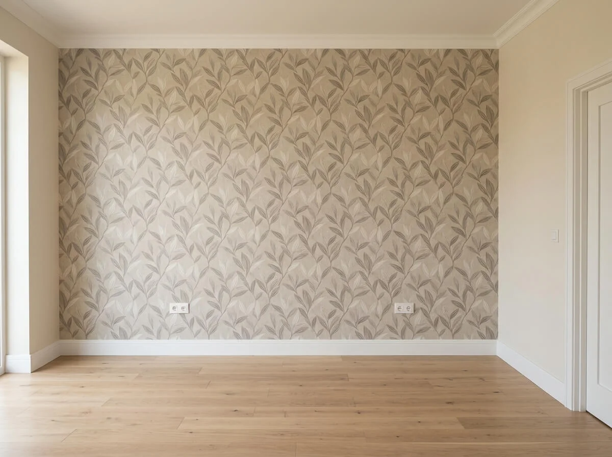Completed wallpaper feature wall in Oldham